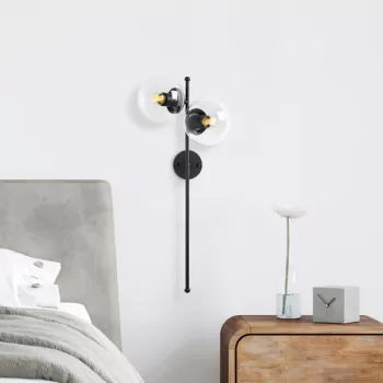 Aplica de perete, Fulgor, 942FLG2148, Metal, Negru imagine