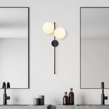 Aplica de perete, Fulgor, 942FLG2149, Metal, Negru / Crem imagine