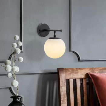 Aplica de perete, Fulgor, 942FLG2151, Metal, Negru / Crem imagine