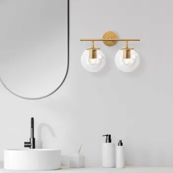 Aplica de perete, Fulgor, 942FLG2154, Metal, Auriu imagine