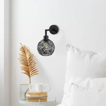 Aplica de perete, Fulgor, 942FLG2162, Metal, Negru imagine