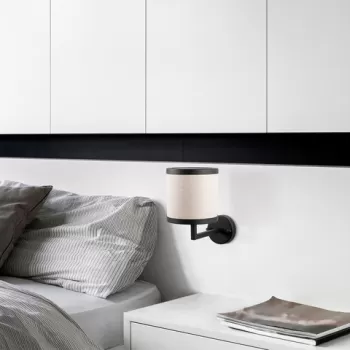 Aplica de perete, Fulgor, 942FLG2163, Metal, Alb/Negru imagine