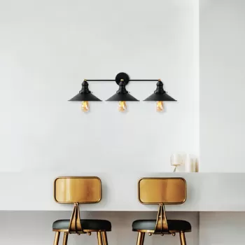 Aplica de perete, Fulgor, 942FLG2164, Metal, Negru/Maro antic imagine