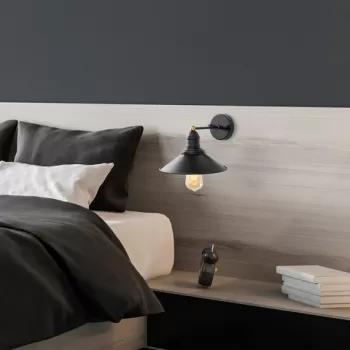 Aplica de perete, Fulgor, 942FLG2168, Metal, Negru/Maro antic imagine