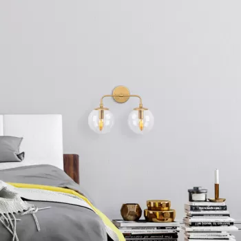 Aplica de perete, Fulgor, 942FLG2175, Metal, Auriu imagine