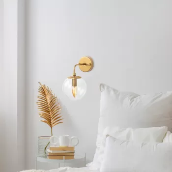 Aplica de perete, Fulgor, 942FLG2179, Metal, Auriu imagine