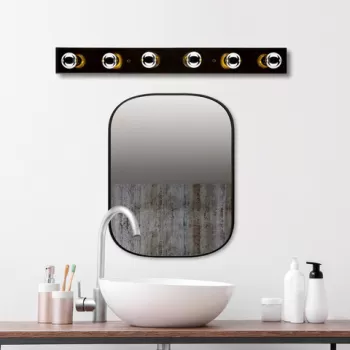 Aplica de perete, Fulgor, 942FLG2184, Metal, Negru/Auriu imagine