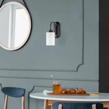 Aplica de perete, Fulgor, 942FLG2202, Metal, Alb/Negru imagine