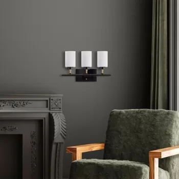 Aplica de perete, Fulgor, 942FLG2211, Metal, Negru/Auriu imagine