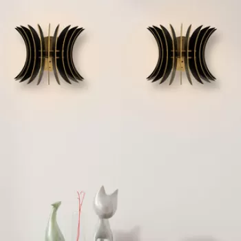 Aplica de perete, FullHouse, 390FLH2106, MDF , Negru imagine