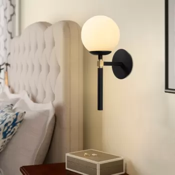 Aplica de perete, Gondol - 3041, Tatum, 15 x 20 x 37 cm, 1 x E27, 40W, negru/alb imagine