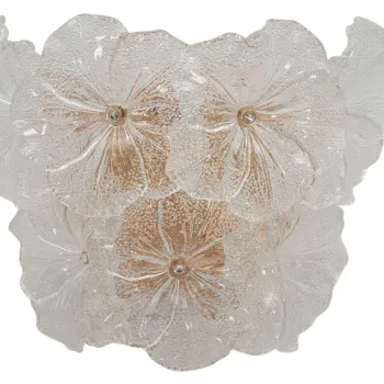 Aplica de perete Ibiscus, Mauro Ferretti, 3 x E14, 20W, 33x17x28 cm, sticla/fier, multicolor imagine