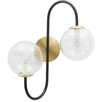 Aplica de perete Iron, Mauro Ferretti, 36x24x45 cm, 2 x E14, 40W, fier, auriu/negru imagine