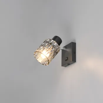 Aplica de perete Jack, RL, 10x10x16 cm, 10W, 1x E27, metal, negru/gri imagine