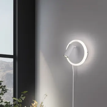 Aplica de perete Jordan, TRIO, 12x15x15 cm, 5W/2W, 2x SMD, metal, alb mat imagine