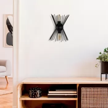 Aplica de perete, Kirpi - 3091, Opviq, 23 x 16 x 33 cm, 2 x E27, 40W, negru imagine