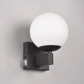 Aplica de perete Kula, TRIO, 14x17x20 cm, 10W, 1x E14, metal, negru mat/alb imagine