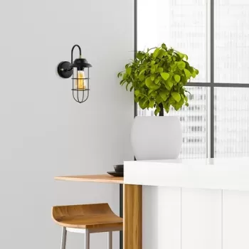 Aplica de perete, Mahoni - 13205, Fulgor, 12 x 25 x 32 cm, 1 x E27, 40W, negru imagine