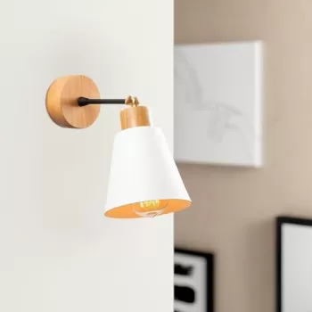 Aplica de perete, Manavgat - N-618, Noor, 14 x 25 cm, 1 x E27, 40W, alb imagine