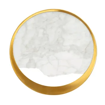 Aplica de perete Marble, Mauro Ferretti, 2 x E14, 40W, 24x6x24 cm, marmura/fier, auriu/alb marmorat imagine