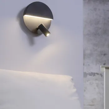 Aplica de perete Mario, TRIO, 10.5x16x16 cm, 6W / 2.3W, 2x SMD, metal, negru mat imagine