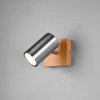 Aplica de perete Marley, TRIO, 9x12x16 cm, 15W, 1x GU10, metal, argintiu mat/natur imagine