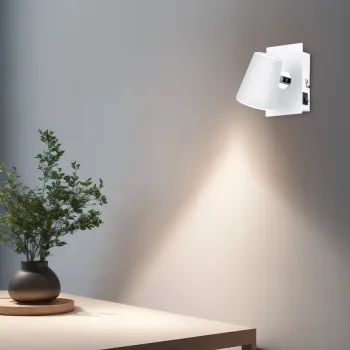 Aplica de perete Narcos, TRIO, 7.5x12 cm, 6.5W, 1x SMD, metal, alb mat imagine