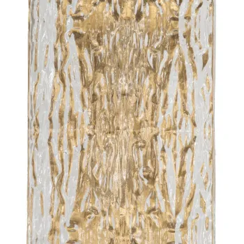 Aplica de perete Oblin, Mauro Ferretti, 2 x E14, 40W, 36x15x10 cm, sticla/fier, auriu/natural imagine