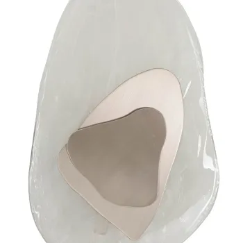 Aplica de perete Ocean, Mauro Ferretti, 1 x E14, 40W, 21x8x32 cm, sticla/fier, argintiu/alb imagine