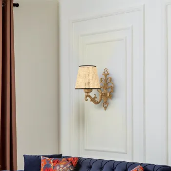 Aplica de perete, Opviq, 390FLH2332, Natural / Aur imagine