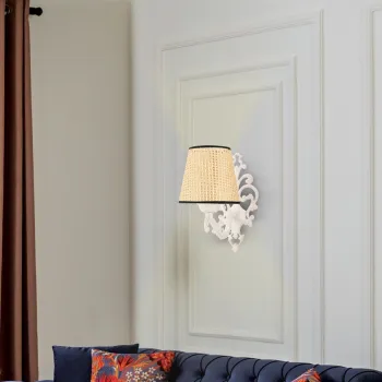 Aplica de perete, Opviq, 390FLH2333, Natural/Alb imagine