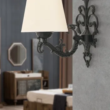 Aplica de perete, Opviq, 390FLH2334, Crem/Negru imagine