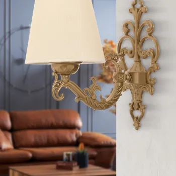 Aplica de perete, Opviq, 390FLH2335, Crem / Aur imagine