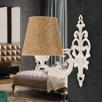 Aplica de perete, Opviq, 390FLH2339, Natural/Alb imagine