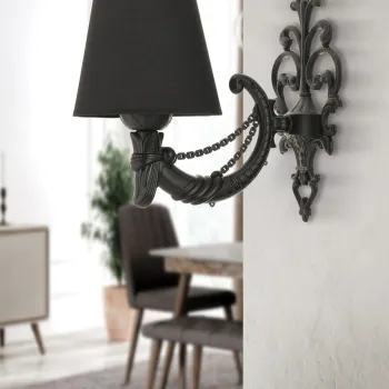 Aplica de perete, Opviq, 390FLH2340, Negru imagine