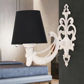 Aplica de perete, Opviq, 390FLH2342, Alb/Negru imagine