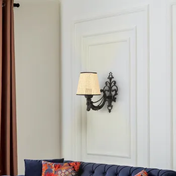 Aplica de perete, Opviq, 390FLH2343, Natural/Negru imagine