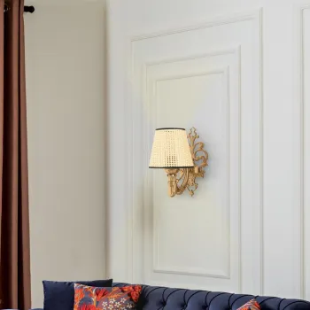 Aplica de perete, Opviq, 390FLH2344, Natural / Aur imagine