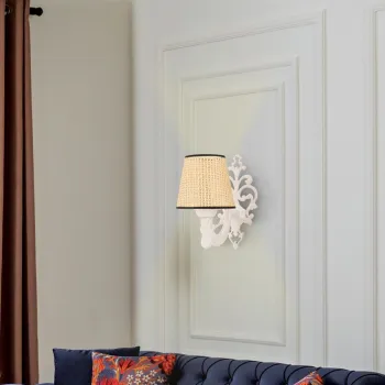 Aplica de perete, Opviq, 390FLH2345, Natural/Alb imagine