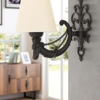 Aplica de perete, Opviq, 390FLH2346, Crem/Negru imagine