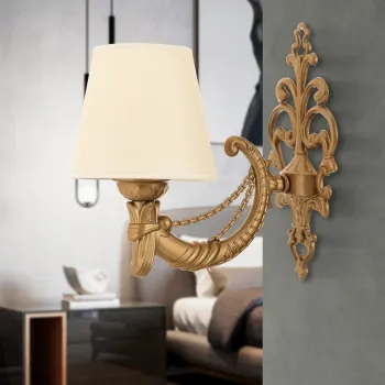 Aplica de perete, Opviq, 390FLH2347, Crem / Aur imagine