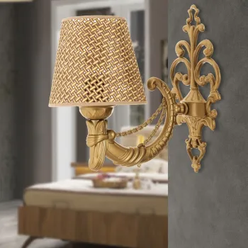 Aplica de perete, Opviq, 390FLH2350, Natural / Aur imagine