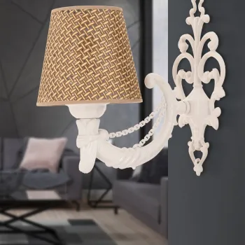 Aplica de perete, Opviq, 390FLH2351, Natural/Alb imagine