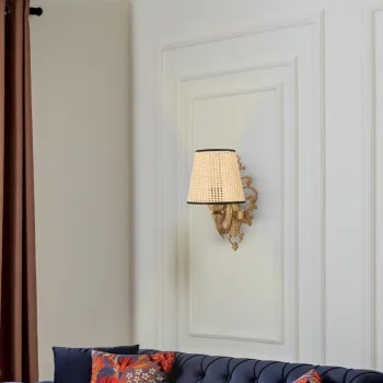 Aplica de perete, Opviq, 390FLH2356, Natural / Aur imagine