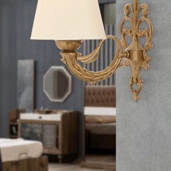 Aplica de perete, Opviq, 390FLH2359, Crem / Aur imagine