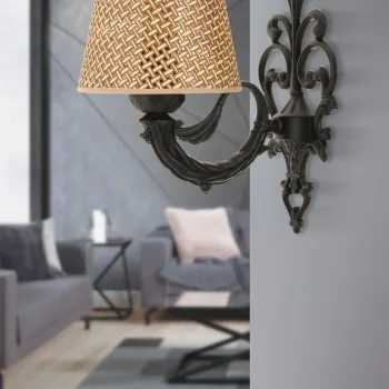 Aplica de perete, Opviq, 390FLH2361, Natural/Negru imagine