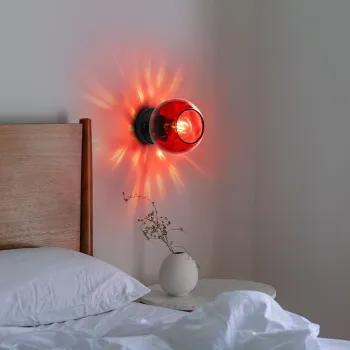 Aplica de perete, Opviq, 521SHN3690, Rosu/Negru imagine