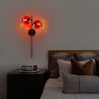 Aplica de perete, Opviq, 521SHN3700, Rosu/Negru imagine