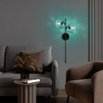 Aplica de perete, Opviq, 521SHN3701, Albastru/Negru imagine