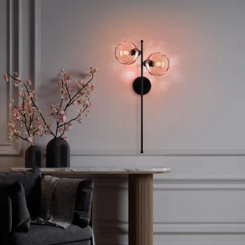 Aplica de perete, Opviq, 521SHN3702, Roz/Negru imagine